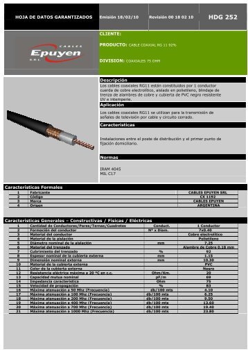 HDG-252- Coaxial RG11 - Cables Epuyen SRL