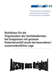 Richtlinien für die Organisation des Sanitätsdienstes bei ... - IVR-IAS