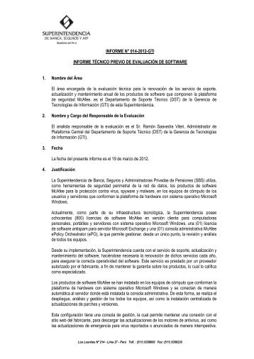 INFORME NÂ° 014-2012-GTI INFORME TÃCNICO PREVIO DE ...