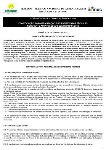 Minuta Convocação para Entrevista Técnica - OCB