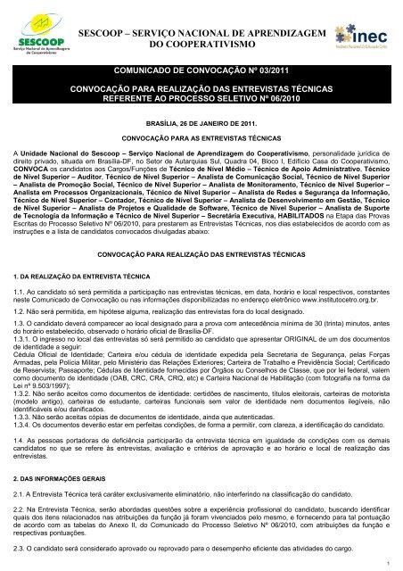 Minuta Convocação para Entrevista Técnica - OCB