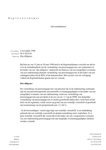 Verstrekken van personeelsgegevens voor overname van ...