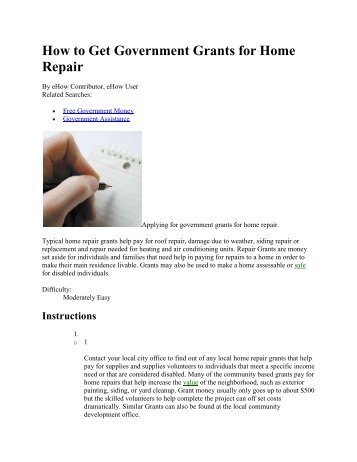 How to Get Government Grants for Home Repair - Kudzu