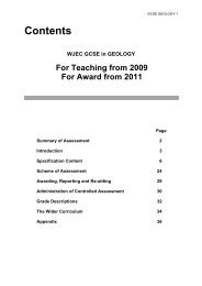 GCSE Geology Specification - WJEC
