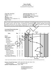 The Stress Profile Sample Report - Psychological Assessments ...