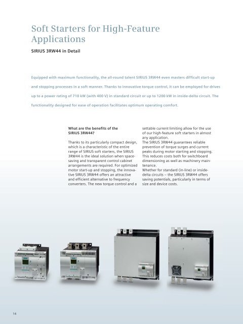 SIRIUS Soft Starters - Siemens