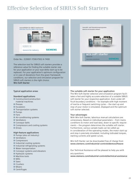 SIRIUS Soft Starters - Siemens