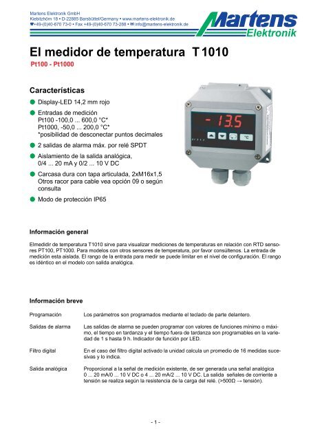 T1010-V1_31-01- Prospekt - Martens Elektronik GmbH