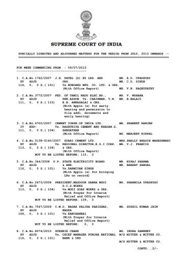 Terminal List 2013 - Supreme Court of India