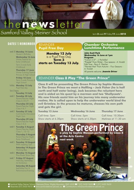 Newsletter Term 2 Week 9 - Samford Valley Steiner School