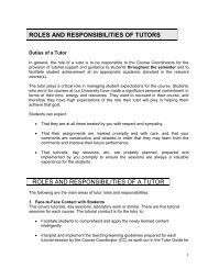 roles and responsibilities of tutors