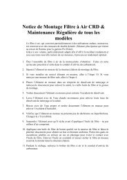 Notice de Montage Filtre à Air CRD & Maintenance Régulière de ...