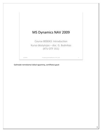 MS Dynamics NAV 2009