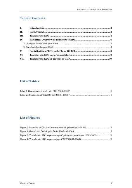 electricite du liban: a fiscal perspective - Ministry of Finance