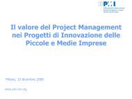 Il valore del Project Management nei Progetti di ... - PMI-NIC