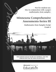 Mathematics MCA Grade 6 Item Sampler Script - Minnesota ...
