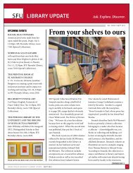 From your shelves to ours - SFU Library - Simon Fraser University