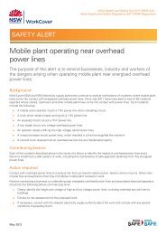 Mobile plant operating near overhead power lines - WorkCover NSW