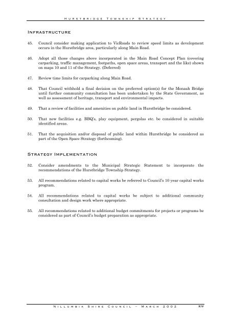 Table of Contents - Nillumbik Shire Council