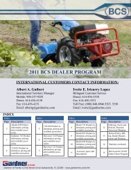 2011 BCS DEALER PROGRAM - Gardner, Inc.