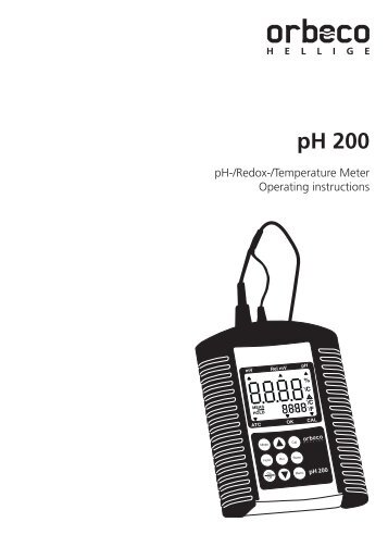 pH 200 Instruction Manual - Orbeco-Hellige