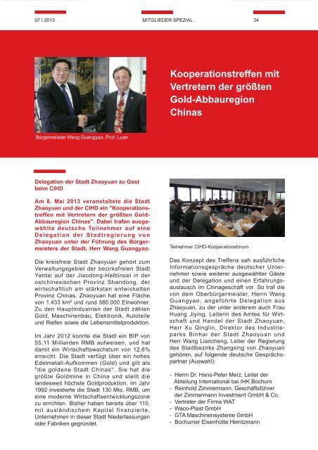 CIHD Magazin 21 07/2013 - Chinesischer Industrie- und ...