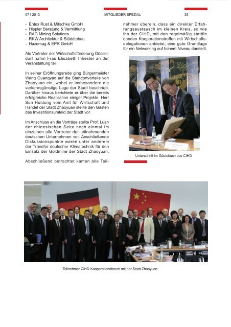 CIHD Magazin 21 07/2013 - Chinesischer Industrie- und ...