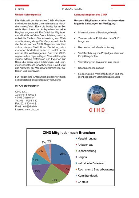 CIHD Magazin 21 07/2013 - Chinesischer Industrie- und ...