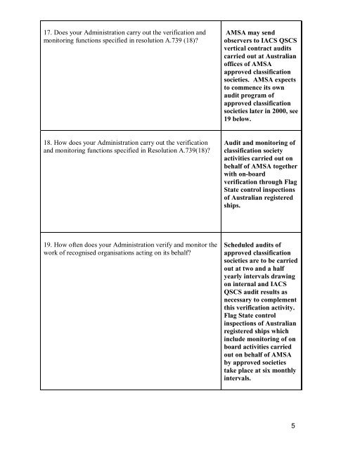 flag state performance self-assessment form - Australian Maritime ...