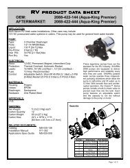 Rv product data sheet - SHURflo