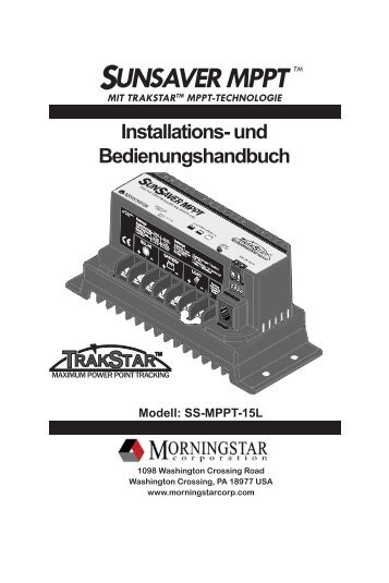 SUNSAVER MPPT TM - Morningstar Corporation