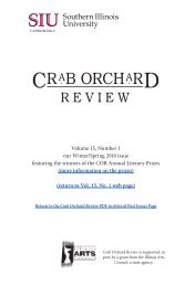 Crab Orchard Review, Vol. 15, No. 1