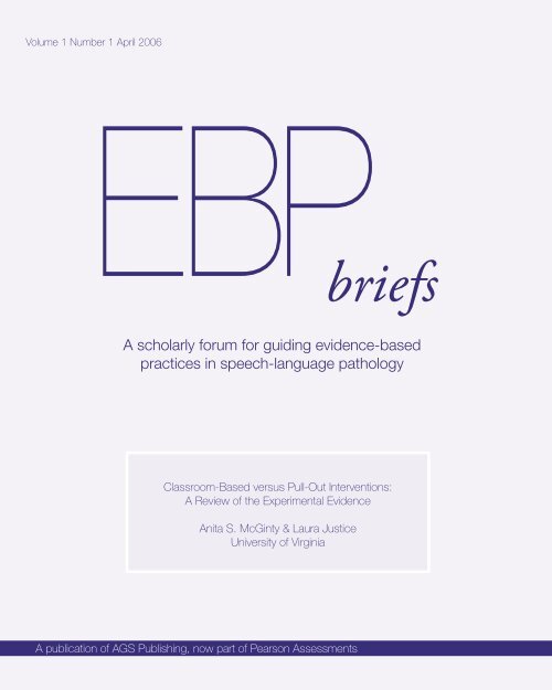 EBP Brief V1 Issue 1 [8x10].indd - Speech and Language