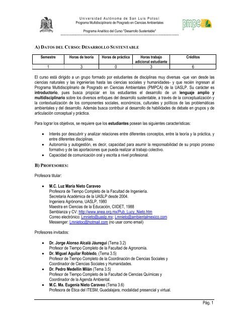 Desarrollo Sustentable - eVirtual UASLP - Universidad AutÃ³noma ...