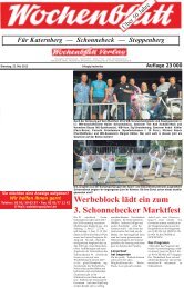 Die Sonderseite im Wochenblatt zum Marktfest 2012 - Schonnebeck