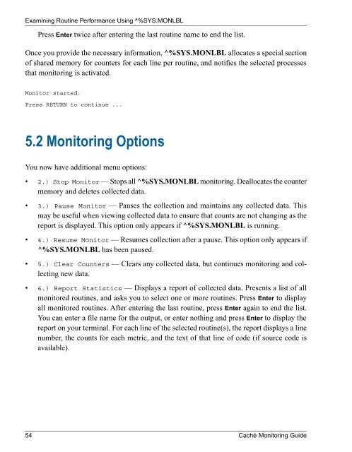 Caché Monitoring Guide - InterSystems Documentation