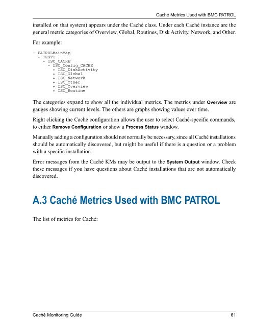 Caché Monitoring Guide - InterSystems Documentation