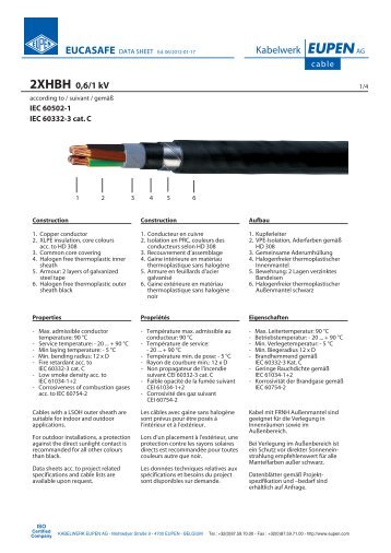 2XHBH 0,6/1 kV - kabelwerk eupen ag