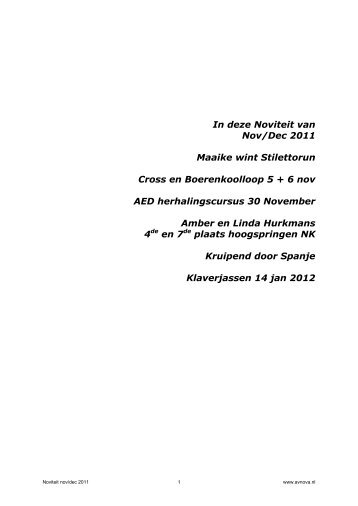 November/December - AV Nova