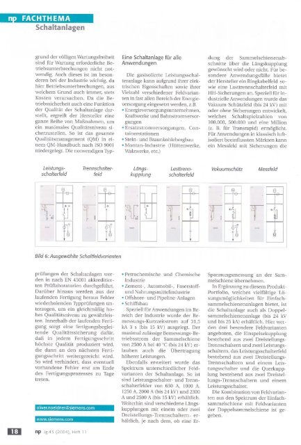 isolierten Schaltanlage NXPlus C - Siemens