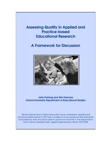 Assessing quality in applied and practice-based educational research