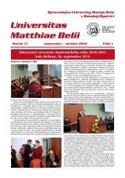 Spravodajca UMB 1/2010 - Univerzita Mateja Bela