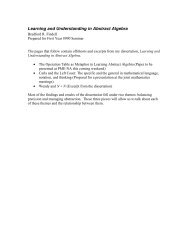 Learning and Understanding in Abstract Algebra - University of ...