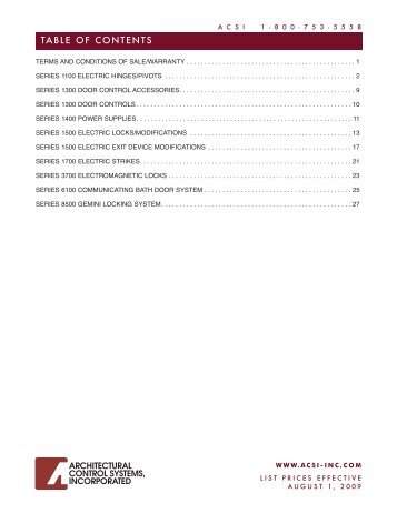 ACSI 10, Aug 2009 Pricebook.pdf - Access Hardware Supply