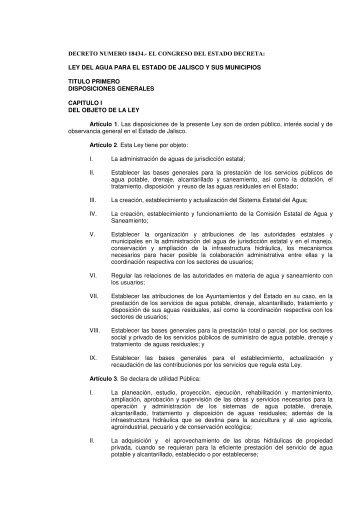 Ley del Agua para el Estado de Jalisco y sus Municipios.