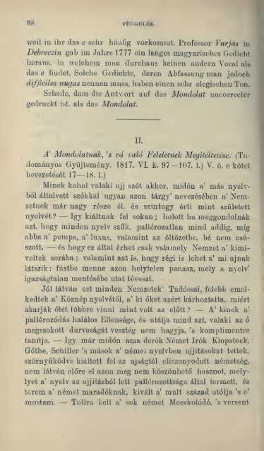 Mondolat, Dicshalom, 1813