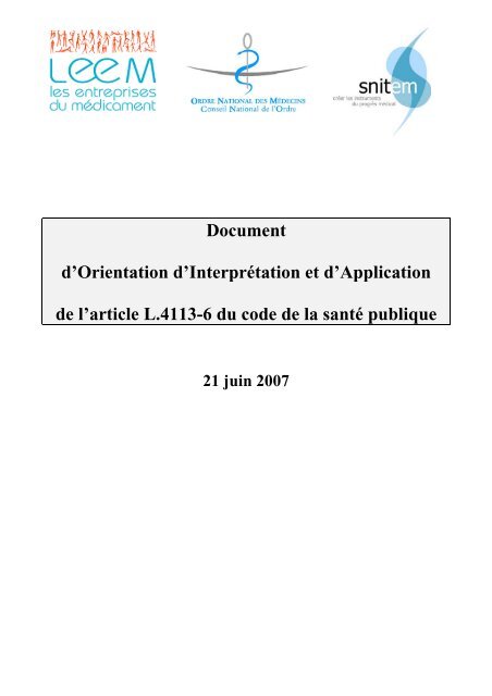 (Ville), le - Conseil National de l'Ordre des Médecins