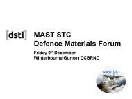 Presentation from MAST STC Defence Materials Forum. 9th December ...