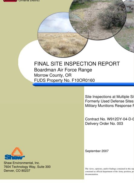 FINAL SITE INSPECTION REPORT
