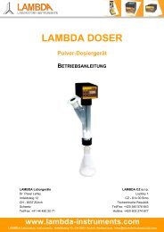 LAMBDA DOSER Pulver-Dosiergert: Bedienungsanleitung